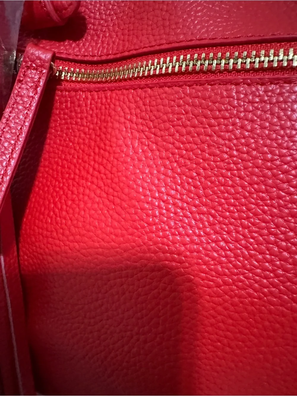 Laggo Siena  Red Pebbled Tote with Tassel Accent